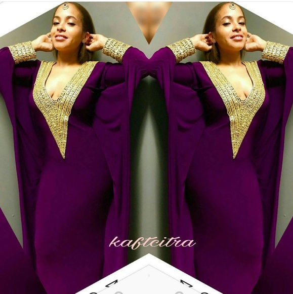 Royal Purple and Gold Dresses